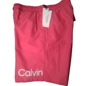 Calvin Klein Men's‎ Swim Shorts, Med, Pink, Pockets Galor